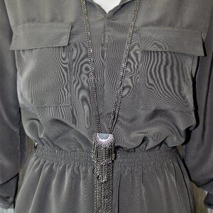 Silver 3-Strand Necklace w/tassel pendant